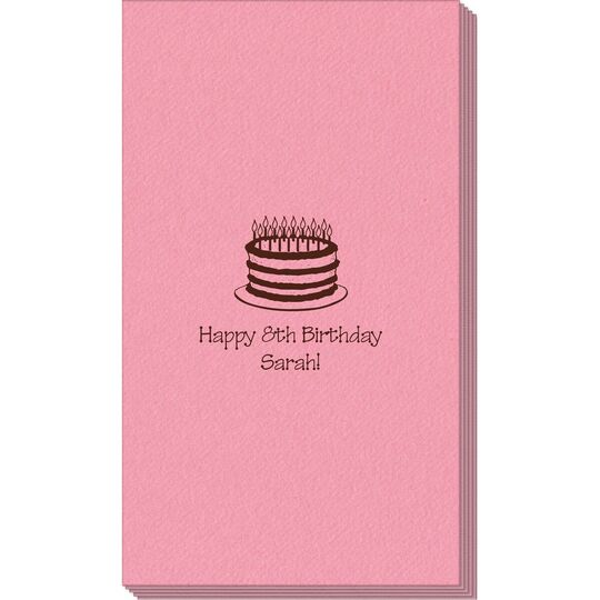 Sophisticated Birthday Cake Linen Like Guest Towels